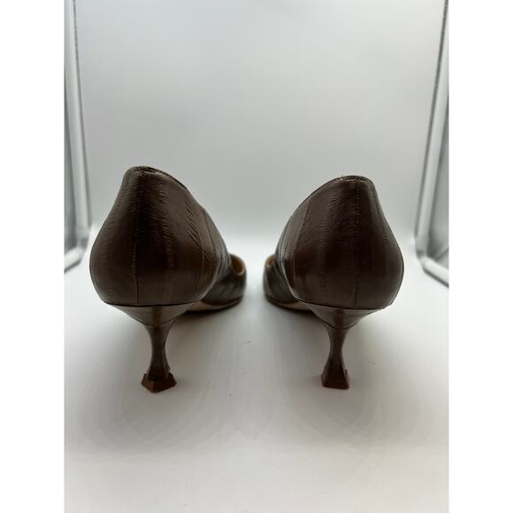 Manolo Blahnik Brown Kitten Heels EU size 40 - Picture 6 of 8